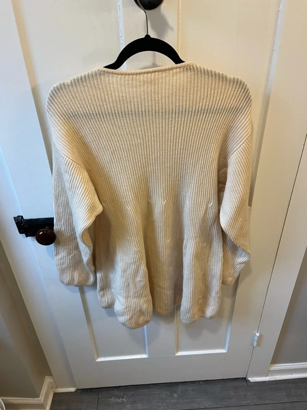 Vintage Made in Italy 100% Wool Knot Sweater Cream Large - XL